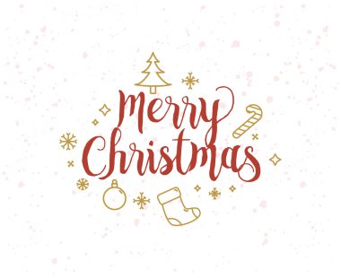 Neşeli Noel tipografik Amblemler ayarla.