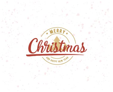 Neşeli Noel tipografik Amblemler ayarla.