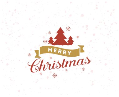 Neşeli Noel tipografik Amblemler ayarla.