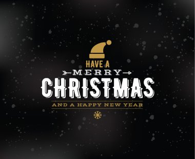 Neşeli Noel tipografik Amblemler ayarla.