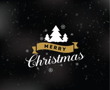 Neşeli Noel tipografik Amblemler ayarla.