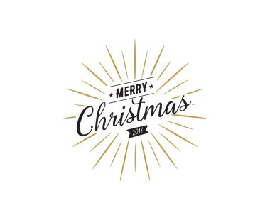 Neşeli Noel tipografik Amblemler ayarla.