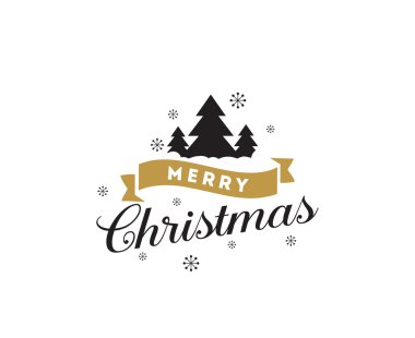 Neşeli Noel tipografik Amblemler ayarla.