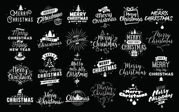 Набір різдвяних типографічних емблем . — стоковий вектор