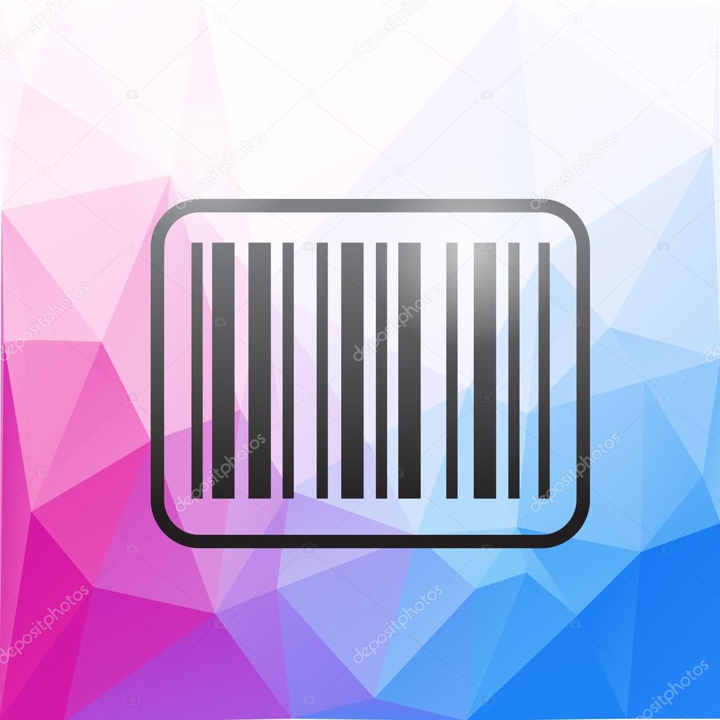 Barcode icon on colorful polygonal background