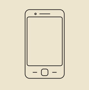 Cell phone icon. Thin line.