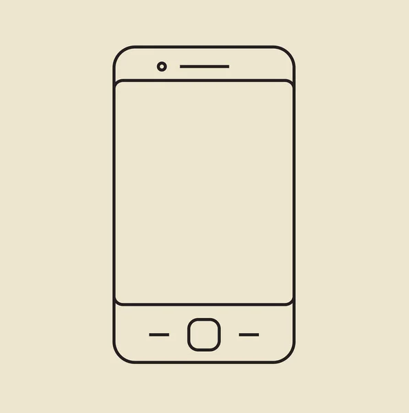 Icône de téléphone portable. Ligne mince . — Image vectorielle