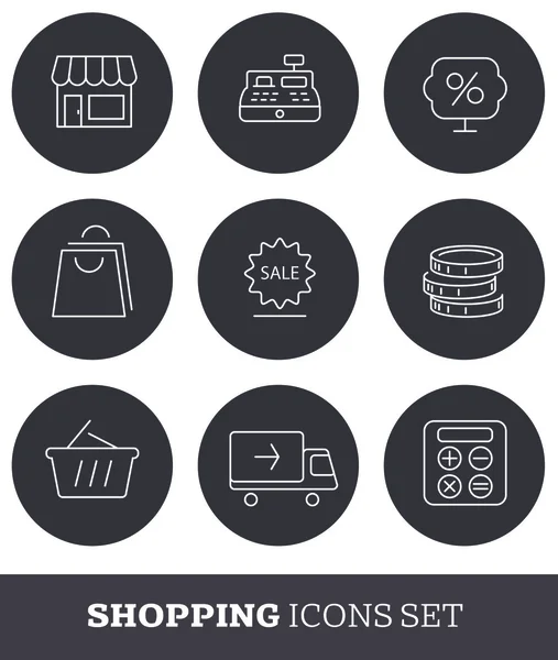 Conjunto de iconos de compras — Vector de stock