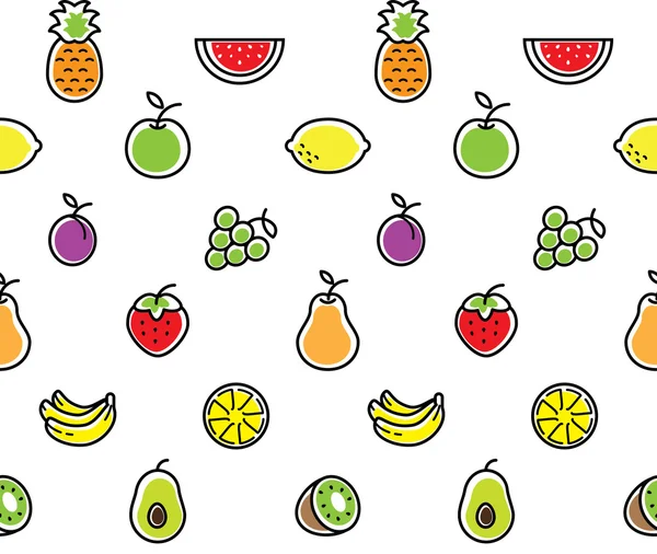 Frutas textura de fondo sin costuras — Archivo Imágenes Vectoriales