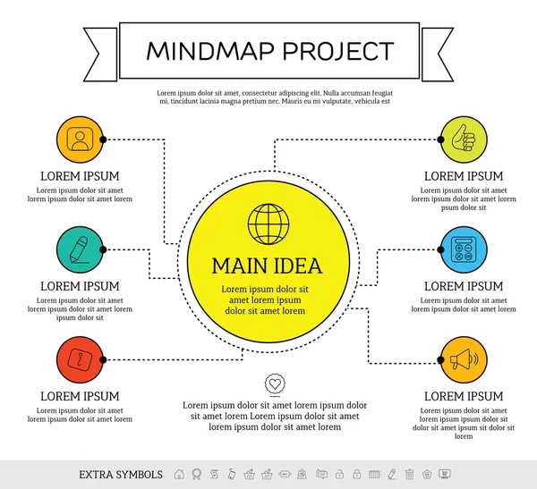 Mindmap, scheme infographic design concept — Stock Vector