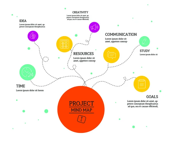 Mindmap, konsep desain infografis skema - Stok Vektor