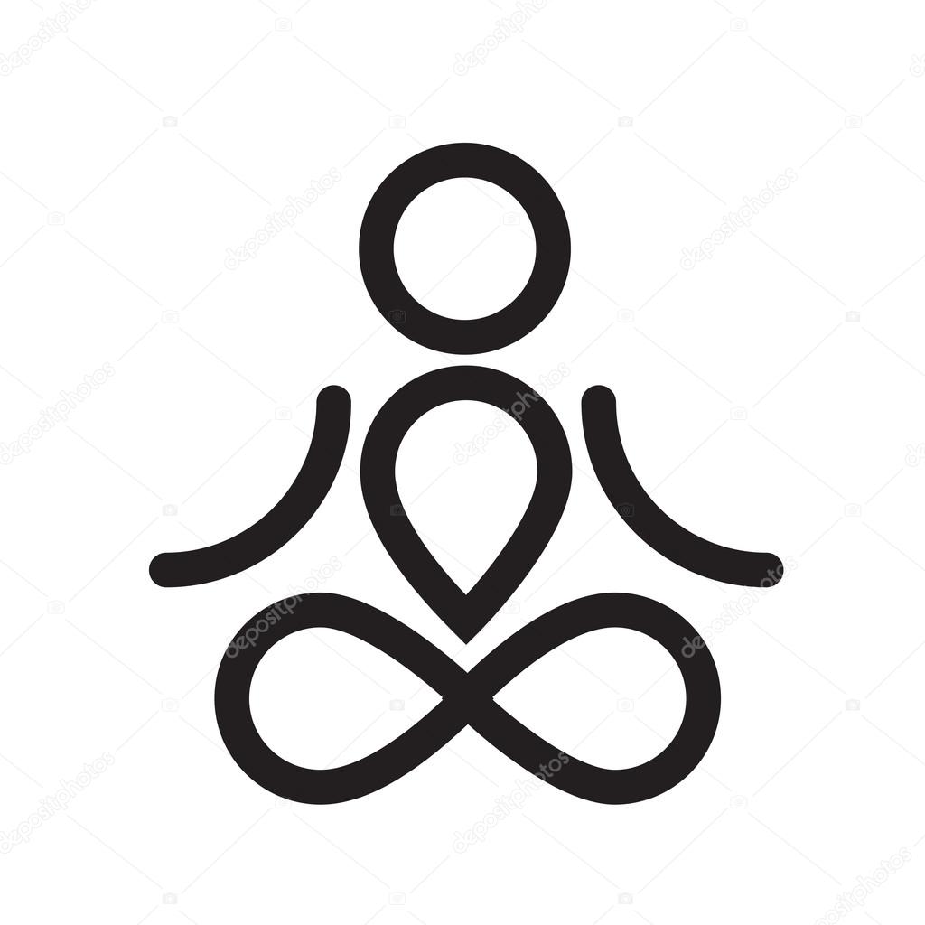 Yogi minmalistic simple black icon. Logo design