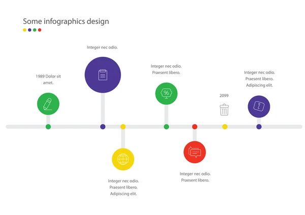 Timeline vector infographic. Minimalistic design template. Useful for presentation, web design or advertisement. — Stock Vector