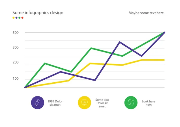 Infographic line diagram or graph design with percent. Useful for presentation, web design or advertisement. — Stock Vector