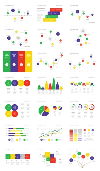 Infographic Elements Collection - Business Vector Illustration in flat design style for presentation, web, or advertisement. — Stock Vector