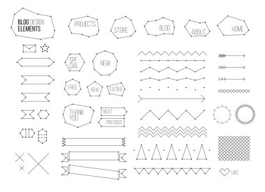 Ultimate design elements blog kit. For your graphic projects, print and internet. Buttons, dividers, decorative elements.