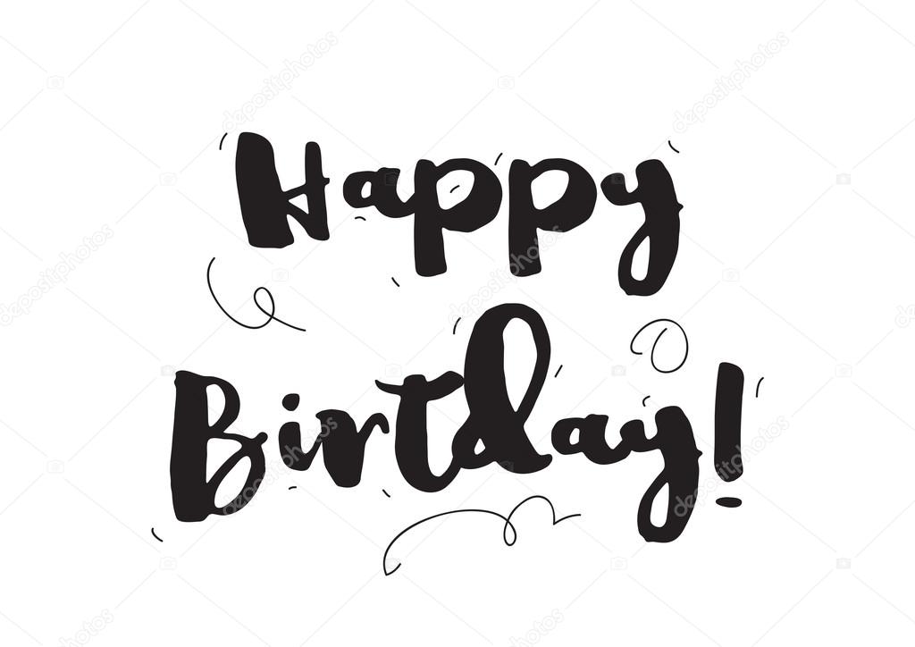 Alles Gute zum Geburtstag. Grußkarte mit Kalligrafie.