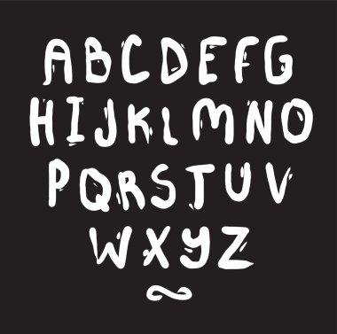 Hand drawn alphabet. Letters set.