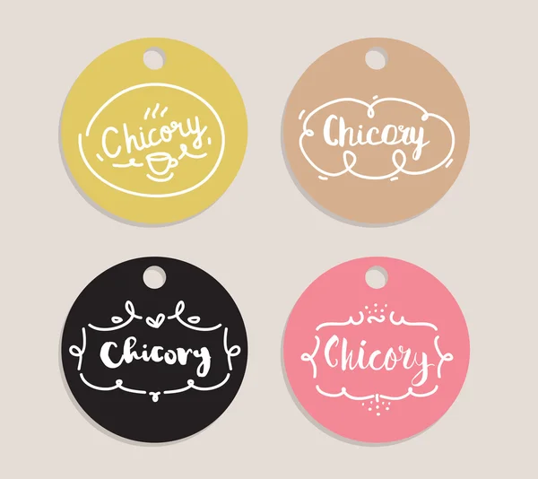 Chicory inscription, logo set. Typography design. Labels. — Διανυσματικό Αρχείο