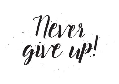 Asla pes yazıt. Hat sanatı ile tebrik kartı. Elle çizilmiş tasarım. Siyah ve beyaz.