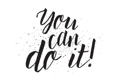 Yazıt yapabilirsin. Hat sanatı ile tebrik kartı. Elle çizilmiş tasarım. Siyah ve beyaz.