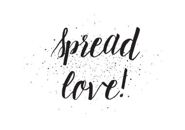 Aşk yazıt yayıldı. Hat sanatı ile tebrik kartı. Elle çizilmiş tasarım. Siyah ve beyaz.