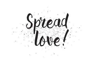 Aşk yazıt yayıldı. Hat sanatı ile tebrik kartı. Elle çizilmiş tasarım. Siyah ve beyaz.