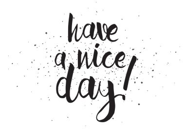 İyi günler yazıt var. Hat sanatı ile tebrik kartı. Elle çizilmiş tasarım. Siyah ve beyaz.