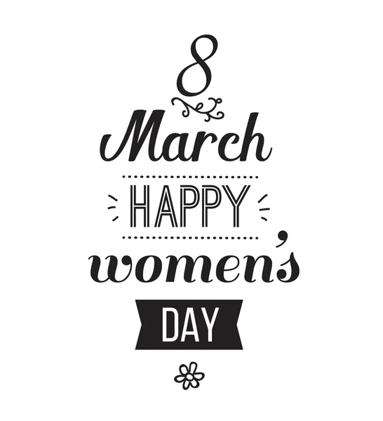 Diseño tipográfico de ocho marchas. Feliz día de las mujeres . — Vector de stock
