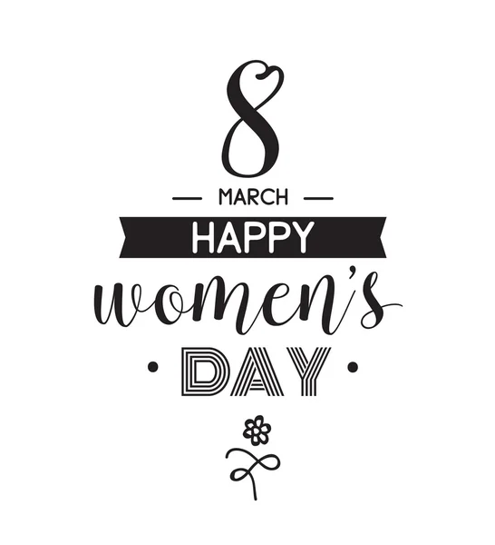 Diseño tipográfico de ocho marchas. Feliz día de las mujeres . — Vector de stock