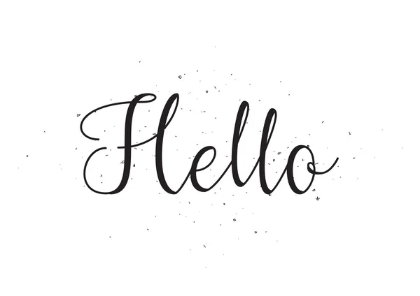 Hello inscription. Greeting card with calligraphy. Hand drawn design. Black and white. — Stock Vector