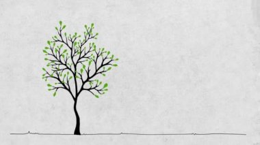 Meşe-ağaç yaprakları ile