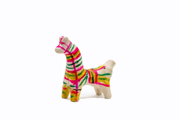 Красочная Глиняная Игрушка Маленькой Лошади — стоковое фото