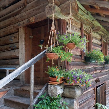 Ahşap dağ kulübesi