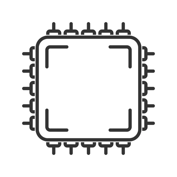 마이크로 칩 라인 아이콘 — 스톡 벡터