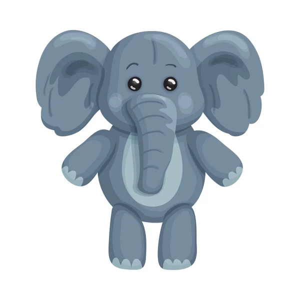 Illustration Funny Cartoon Elephant White Background — Stock Vector