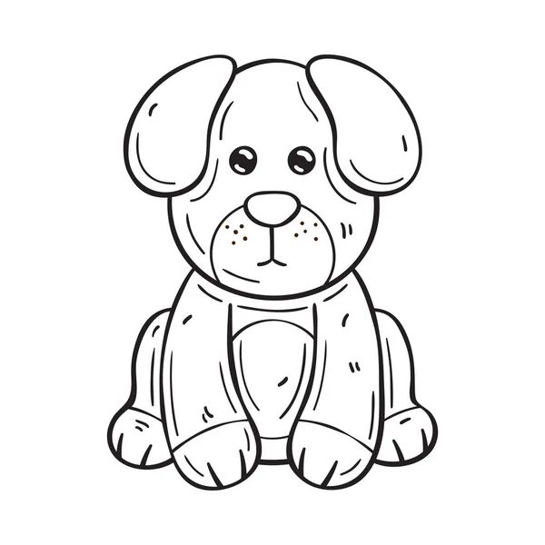 Ilustrasi Hitam Dan Putih Dari Anjing Kartun Yang Lucu Pada Stok Vektor Bebas Royalti