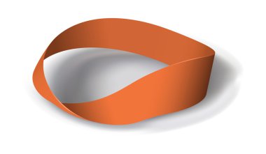 Mobius band with180 degrees rotation clipart