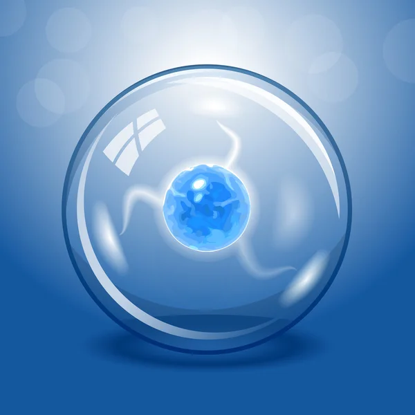 Blue electric lightning ball — Stock Vector