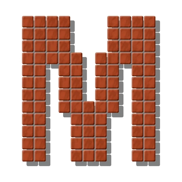 Буква М из реалистичной каменной плитки — стоковый вектор