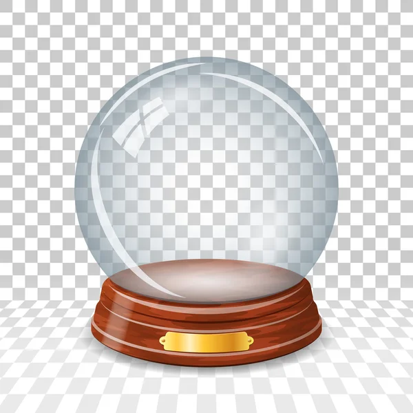 Transparant besneeuwde glas bal — Stockvector