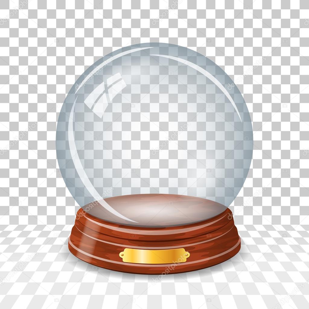 Transparent snowy glass ball