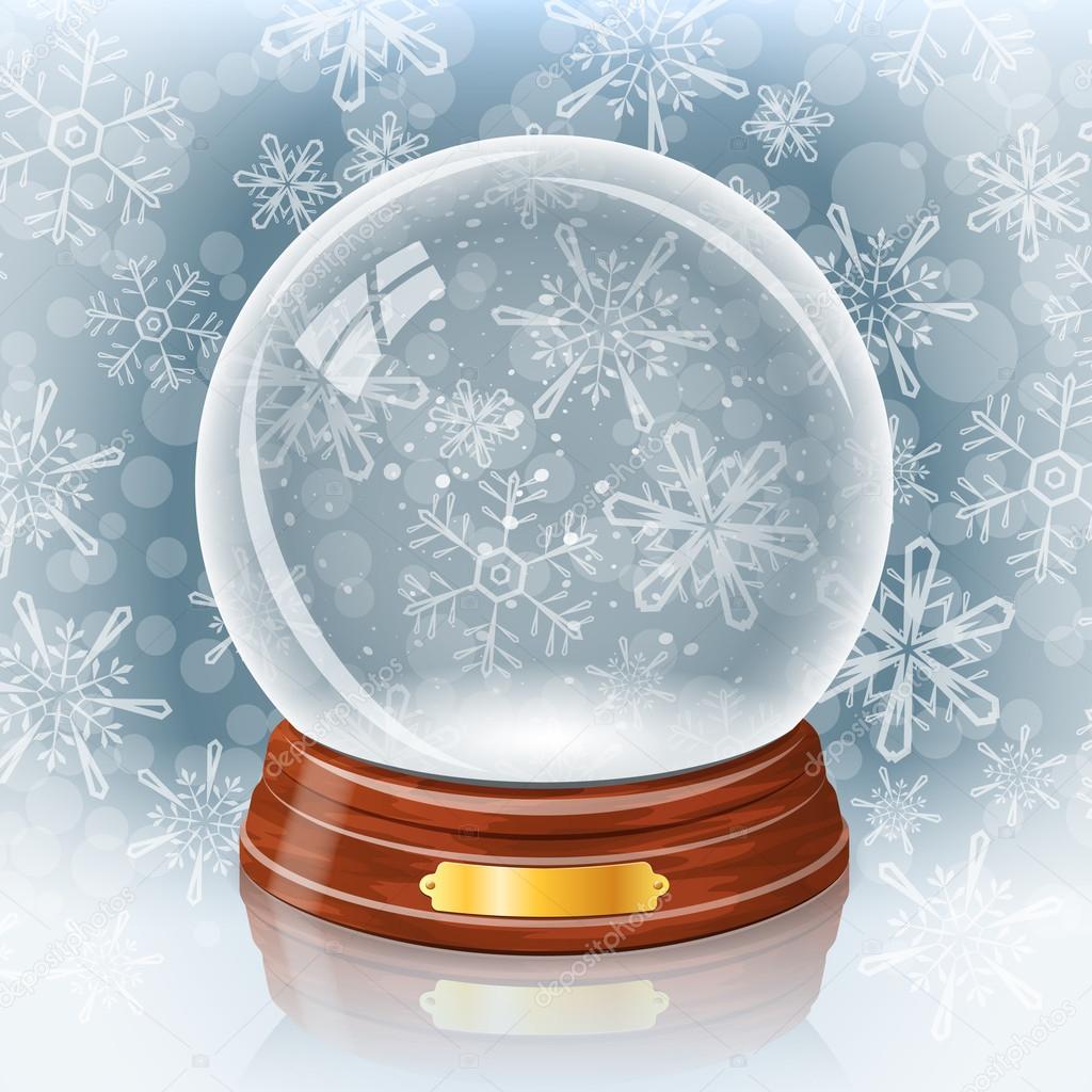 Snowy glass ball