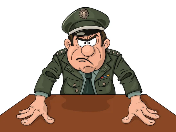 Angry military general — Stock Vector