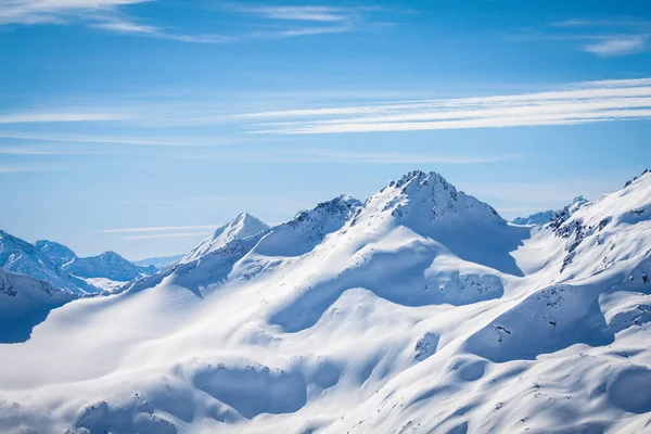 Magnificent View Snow White Tall Mighty Mountains Elbrus Ski Resort Royalty Free Stock Images