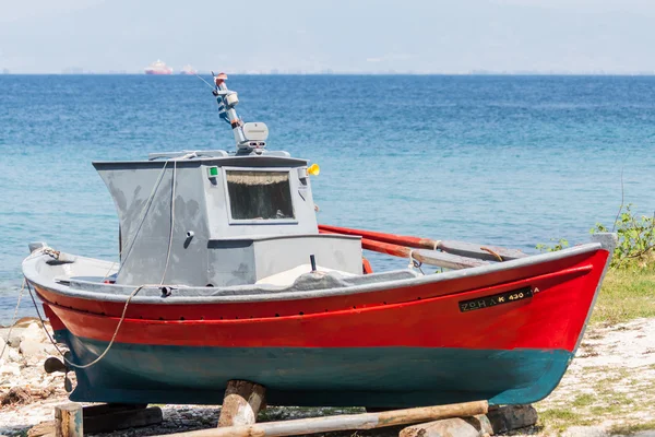 Boat repair at Thassos Stock Picture