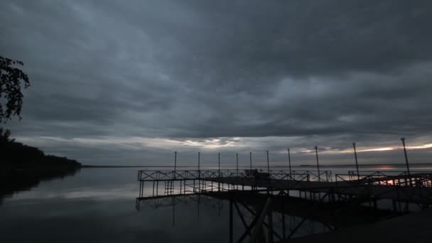 Спокійна вечір jetty — стокове відео