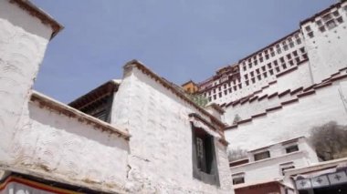 Potala Tapınağı Duvar. Lhasa Potala yer. Kutsal Budist yer.