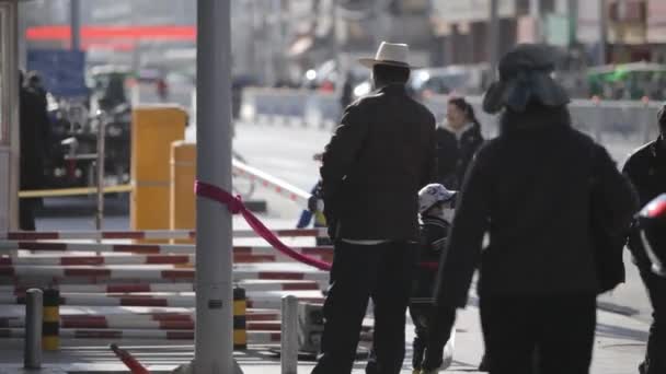 Çin, Tibet, Lhasa, 2015 olabilir. Bir çocuk Tibet'te tehlikede. — Stok video