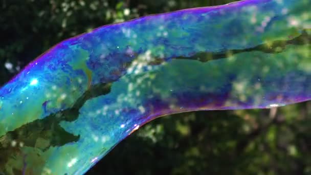 Big bubble shimmering colors of the rainbow. — Stock Video